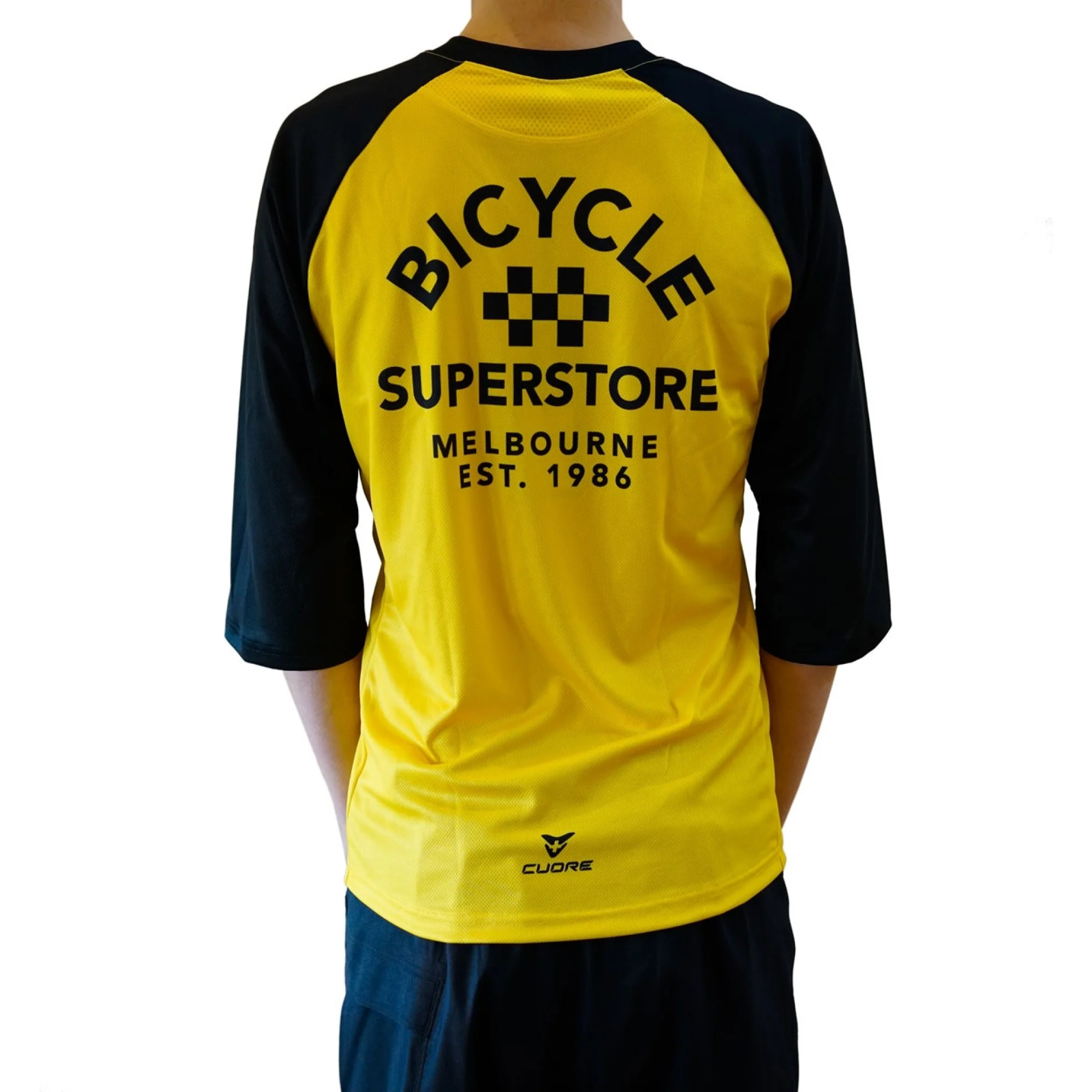Bicycle Superstore Cuore MTB 3/4 Sleeve Jersey Vintage Yellow - Image 4